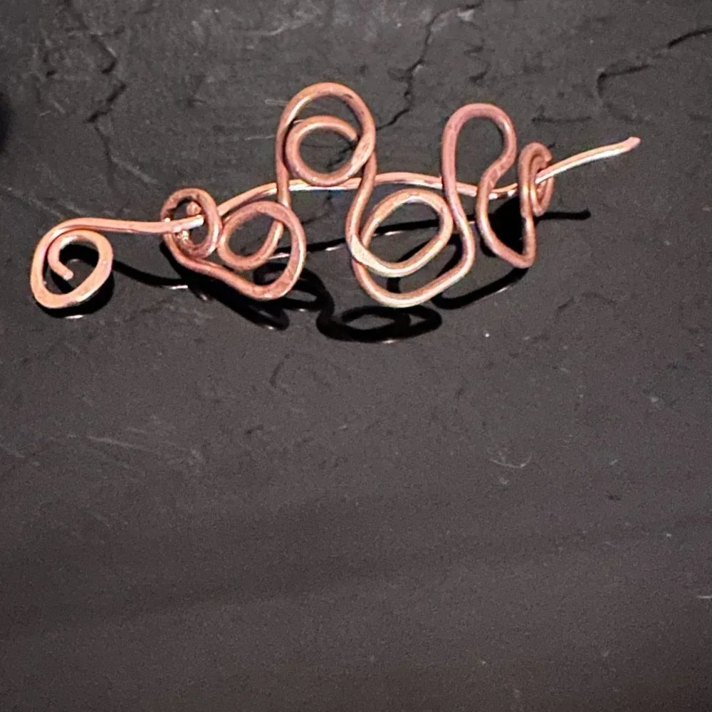 Handmade Solid Copper Wire Hair Barrette – 3” Rustic Boho Hair Clip Custom Made